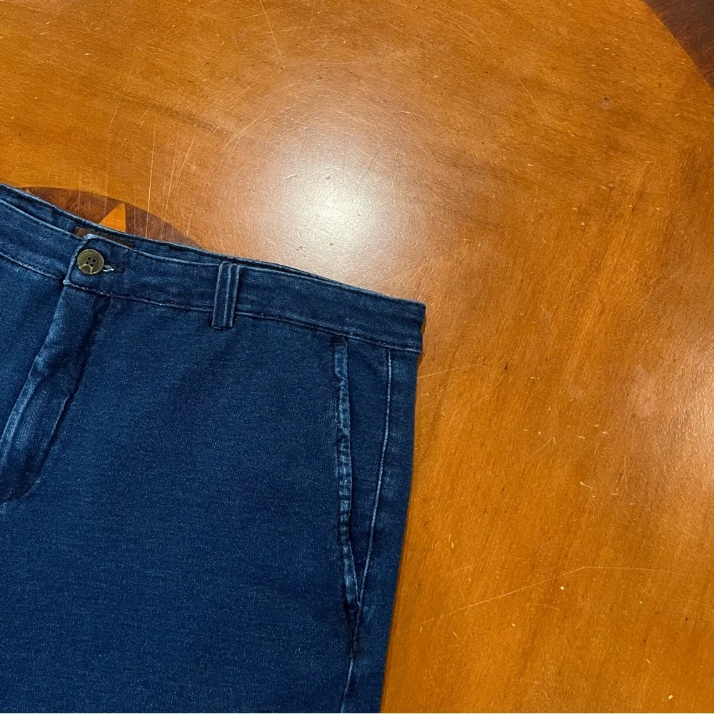 Thomas Dean Men’s Natural Indigo Stretch Cotton‎ Flat Front 9” Shorts Blue 38 - Picture 5 of 16